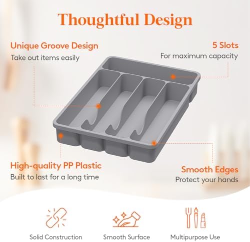 Lifewit Silverware Drawer Organizer Tray, Cutlery Storage for Kitchen - Image 3