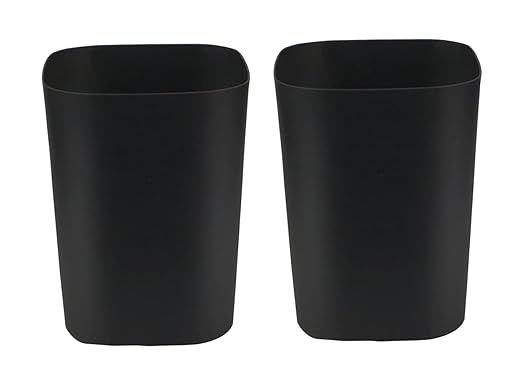 Besli 2 Gallon Small Trash Can Garbage Can Wastebasket for Bathroom Bedroom Kitchen Office (Black, 2 Pack)