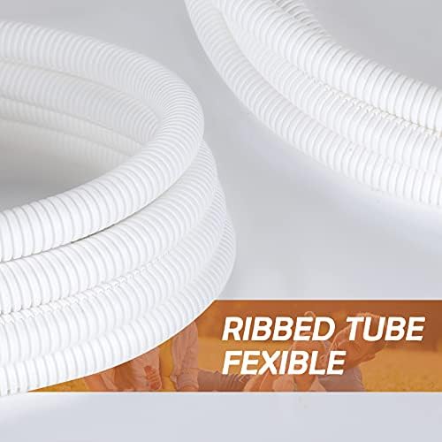 20FT 1/4in Wire Loom Split Tubing Auto Wire Conduit Flexible Cover White - Image 5