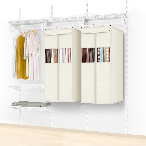 Zilink Garment Storage Bags for Hanging Clothes Suit Garment Bag 40in Beige - Image 6