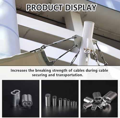 1/4 Inch Aluminum Crimping Loop Sleeve 1/4" 6MM Cable Ferrules Crimp Loops Sleeves for Wire Rope (Pack of 10Pcs) - Image 5