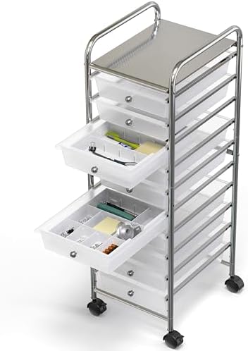 Simple Houseware Drawer Organizer Tray, 9 Adjustable Compartments, White - Image 6