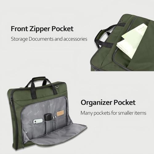 MATEIN Travel Garment Bag, Large Convertible Carry On Suit Bag, Green - Image 3