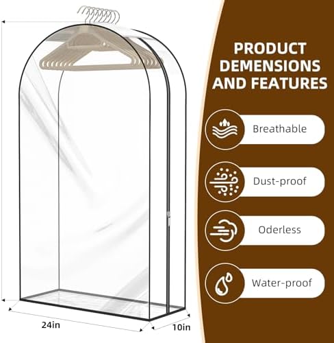 Clear Garment Bags for Hanging Clothes, 4-Pack, 2x40"+2x50" - Image 4