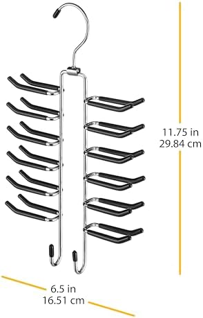 Whitmor Swivel Tie Hanger with Belt Loops Chrome/Black (Pack of 12) - Image 4