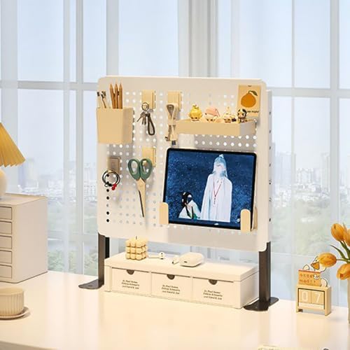 Desk Clamp Shelf, Pegboard Combination Kit, Office Partition Panel, Floating, Desk nizer - Vertical White, 40cm - Ideal for Home Office, Space-Saving Solution by Unknown