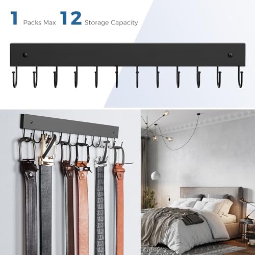 Belt Hanger Wall Mounted, Wooden Belt Organizer - Image 3