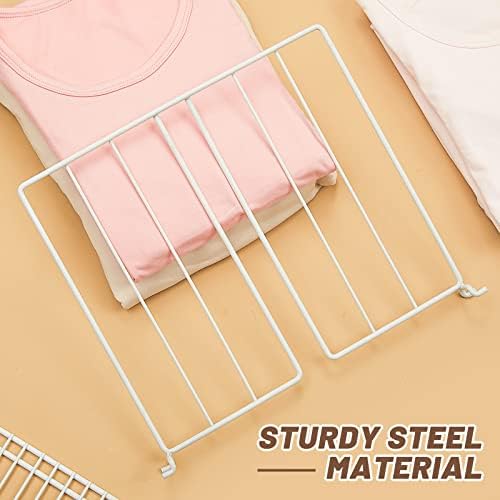 Amylove 12 Pcs Wire Shelf Divider for Wire Shelves Closet Organization Clothes Wardrobe Separators Closet Organizer Dividers Storage Rack Separator for Cabinets Kitchen Office, White - Image 7