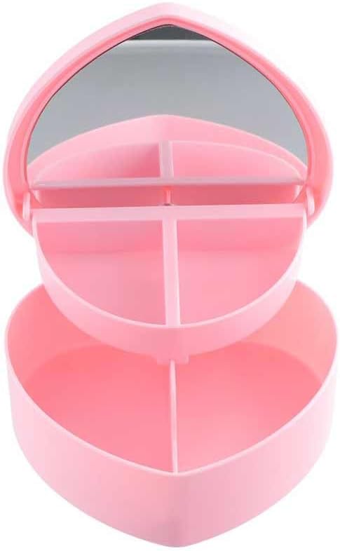Vctitil 3 Pcs Heart shaped Jewelry Box - 2 Layer Jewelry Boxes with Mirror,Jewelry Storage Organizer,Jewelry Display Case,Desktop Organizer For Girls