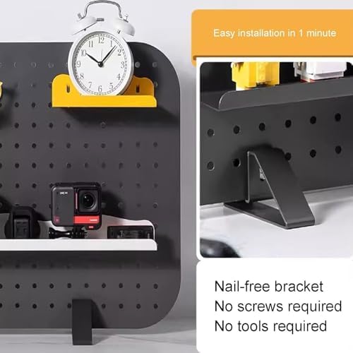 1pc Custom Solid Wood Pegboard Desk Divider & Organizer Set - 78x38cm with Accessories for Office & Gaming(Black) - Image 5