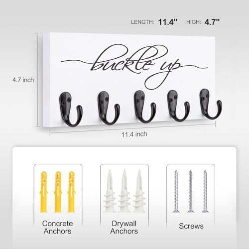 GZOO Tie Rack and Belt Organizer for Closet, Wall Mount Belt Hanger and Tie Organizer for Stores and Displays Mens Accessories for Easy Selection and Space Saving Efficiency(11.4" x 4.7") (White) - Image 6