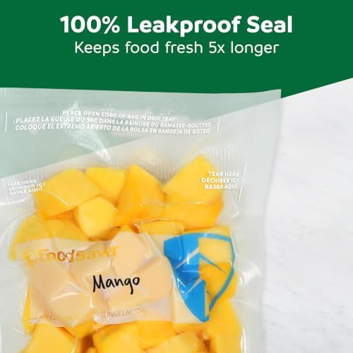 FoodSaver Pint Vacuum Seal Bags, 120 Count Pre-Cut BPA-Free Freezer Bags, Align to Seal & Tear to Open for Food Storage, Sous Vide, and Meal Prep - Image 4