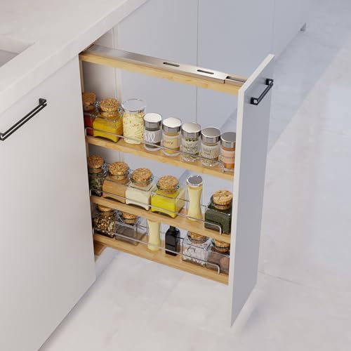 Dowell 3" Base Filler Pullout Organizer with Adjustable Shelves (Wood 4005 0330B) - Image 4