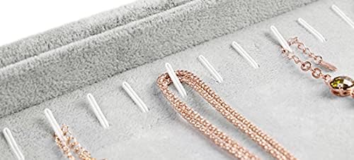 Stratalife 20 Hooks Velvet Necklace Organizer Tray, 13.8" x 9.4" x 1.2" - Image 3
