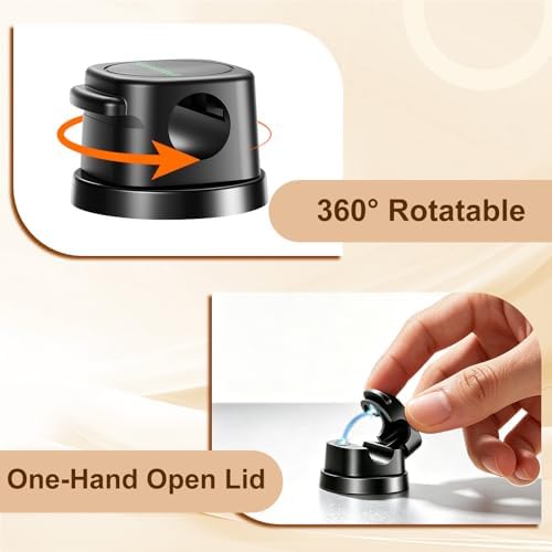 Magnetic Cable Clips 12 Pack, 360° Rotatable Self-Adhesive Cord Holder with One-Hand Open Lid, Cable Management for Nightstand Desk Car Phone Charger - Image 2