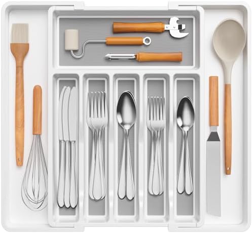 Lifewit Extra Large Silverware Drawer Organizer, Expandable Utensil Tray by Lifewit