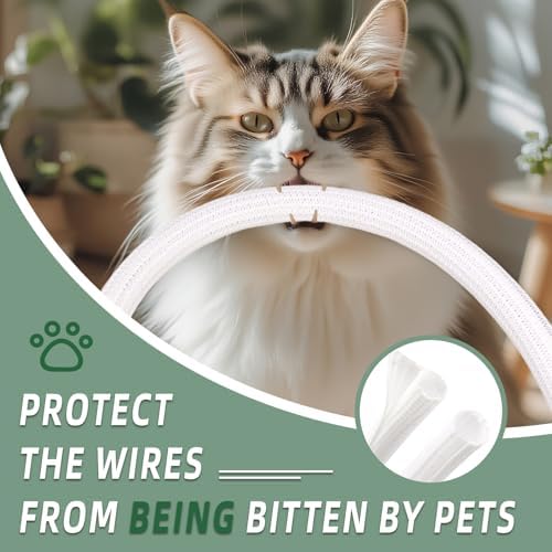 Split Wire Loom Tubing, Cable Protector Sleeve, Braided Cable Management for TV/Computer/Home Theater/Engine Bay, Cord Protectors from Pets No Chew (White, 1"-25ft) - Image 5