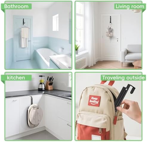 Foldable Over the Door Hooks, Over the Door Hanger for Space Saving - Image 2