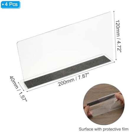 PATIKIL 4 Pack Shelf Dividers for Closet Organization, 7.9x1.6x4.8 Acrylic Magnetic Closets Separator Kitchen Cabinet Shelves Under Bed Blocker for Bedroom Kitchen Office, Clear - Image 2