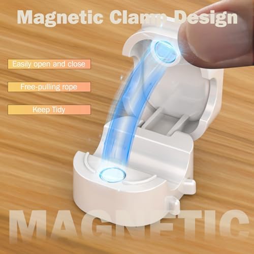 Cord Organizer 6 Pack Magnetic Cable Clips Smooth Adjustable 1s Lock Cable Management Clips Adhesive Wire Holder Keeper Organizer for Car Home Office Desk Accessory - Image 2