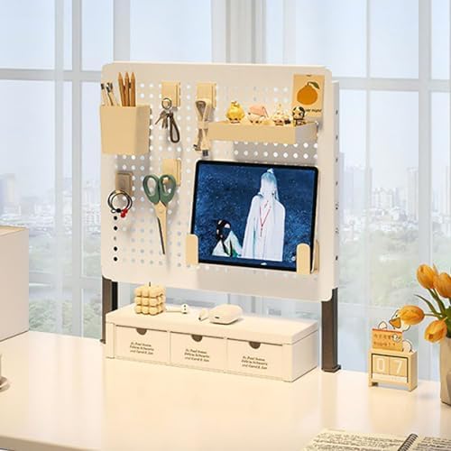 Clamp Desk nizer, 40cm White Floating Privacy Panel, Office Partition Kit, Pegboard Combination, Desktop nizer for Enhanced Workspace Efficiency by Unknown