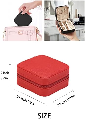 ZPROW Travel Jewelry Case, Mini Portable Jewelry Travel Boxes, Small Jewelry Organizer for Rings, Earrings, Pendants, Watches, Necklaces, Lipsticks Organizer Storage Holder Case (Red-6packs) - Image 3