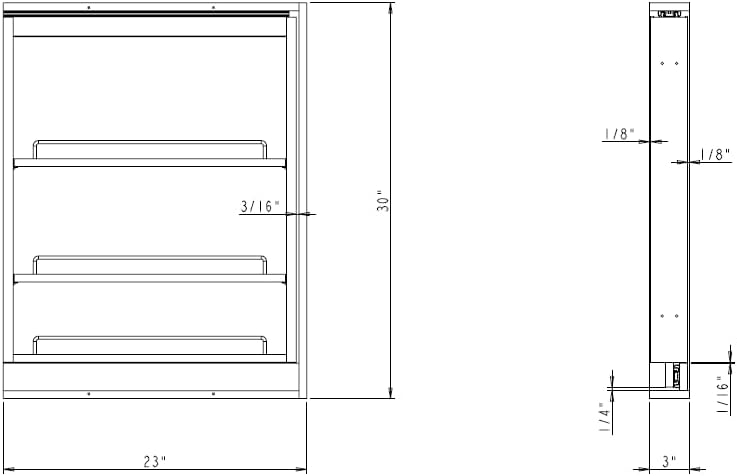 Dowell 3" Base Filler Pullout Organizer with Adjustable Shelves (Wood 4005 0330B) - Image 6