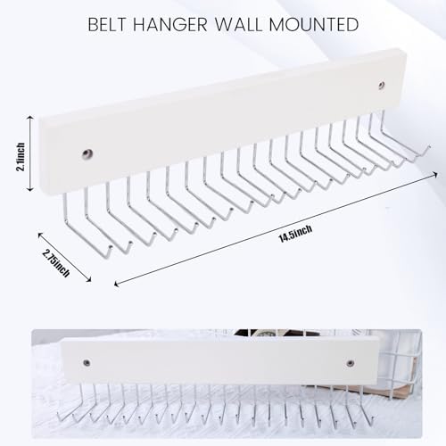 Tie Rack Wall Mounted, 180 Degree Rotating Tie Hanger Belt Holder Organizer Max 20 Storage for Purse, Scarves, Tank Top, Hats, Medals - Image 2