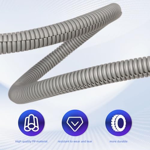 Split Wire Loom Tubing, 10,25ft Cord Protectors from Pets No Chew, Flexible Wire Covers Cord Protectors, Protective Split Cable Sleeve for Automotive Home Industrial Wires(Grey, 0.51inch-10ft) - Image 4