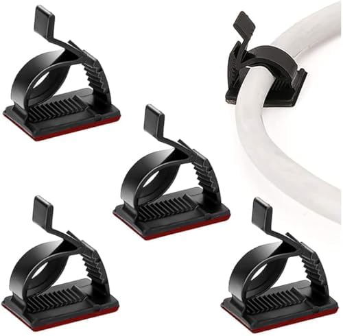 SOULWIT 50Pcs Adjustable Cable Management Clips, Adhesive Organizers Sticky Wire Clips Cord Holder for TV PC Ethernet Under Desk Wall Home Office by SOULWIT
