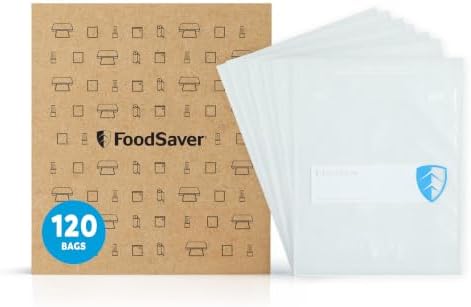 FoodSaver Pint Vacuum Seal Bags, 120 Count Pre-Cut BPA-Free Freezer Bags, Align to Seal & Tear to Open for Food Storage, Sous Vide, and Meal Prep by FoodSaver