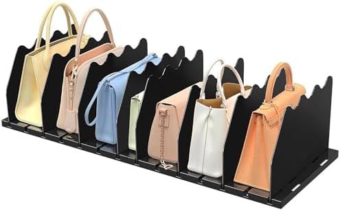 SOYO Adjustable Shelf Dividers for Closet, Purse Organizers for Bag, Black by SOYO