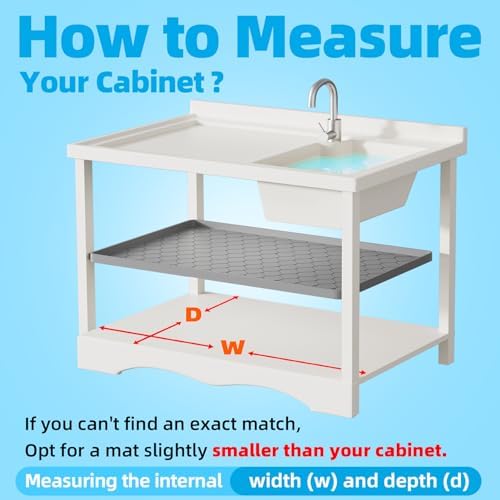 Winisok Waterproof Under Sink Mat 25" x 19", Silicone Mat, Light Gray - Image 6