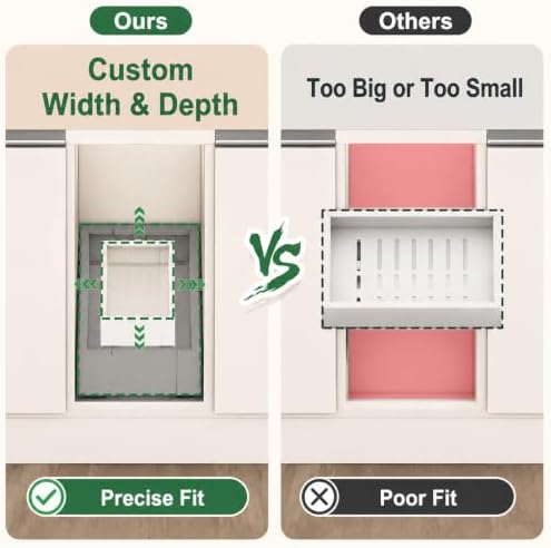 Fokyfok 2PC Pull Out Cabinet Organizer,Expandable,No Drill,Heavy Duty - Image 3