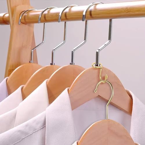 Sumnacon Cascading Hanger Hooks for Velvet Wooden Hangers, 30Pcs Gold - Image 2