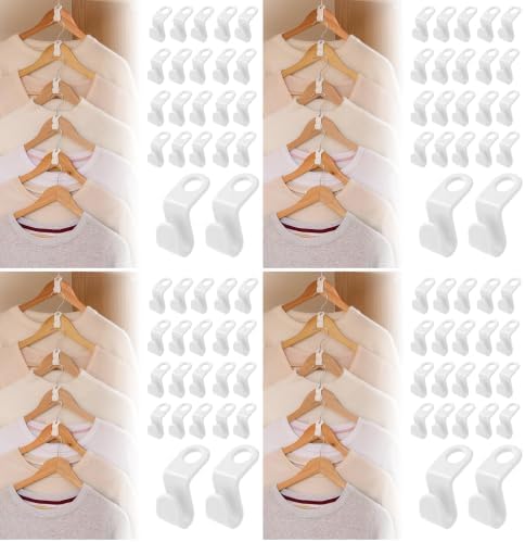 100 Pcs Hanger Connector Hooks,Space Saving Hangers for Clothes,Clothes Connector Hooks, Hanger Organizer Space Saver,Hanger Extender Hooks (Pack of 4) by YFANITI