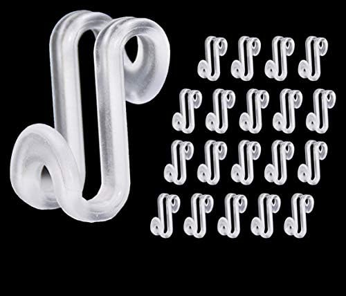 60 Pcs Clothes Hanger Connector Hooks, Mini Cascading Hanger Hooks for Velvet Huggable Hangers, Wooden Hangers, Heavy Duty Space Saving for Closet (Clear) by Kclongvs