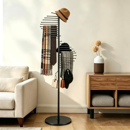 Freestanding Scarf Display Purse Tie Rack Shawl Stand Hijab Hanger - Image 5