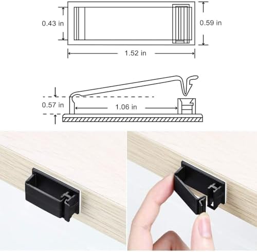 50Pcs Self Adhesive Cable Management Clips,Cable Organizers Wire Clips Cord Holder for PC Laptop Ethernet Cable Desktop Home Office(1.52’’ x 0.59’’ x 0.57’’, Black) - Image 2