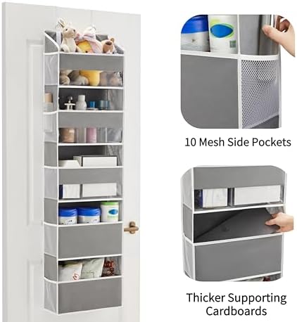 Over Door Hanging Organizer for Bedroom (Grey-2, 2 pcs) - Image 4