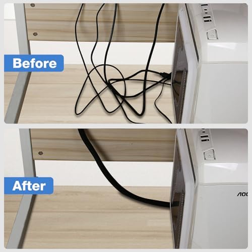 JOTO 10 Feet Cable Management Sleeve -Black - Image 7
