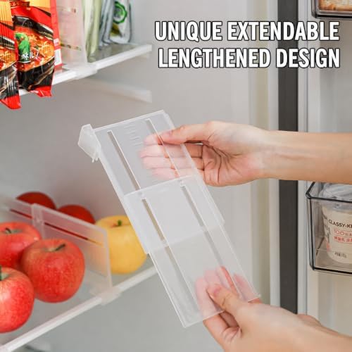 Refrigerator Shelf Divider 4 Pack, Adjustable Fridge Organizer Divider, Expandable Refrigerator Partition Board, Clip-On Shelf Separator for Fridge, Freezer, Pantry & Kitchen Storage - Image 4