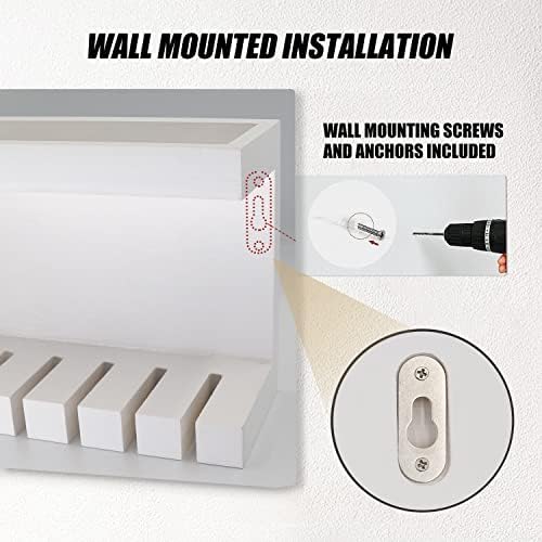Yamahiko Belt Storage Organizer With Double Shelving Platform, Wall Mount Hanger Rack for Closet, Universal Holder for Men and Women, White - Image 4