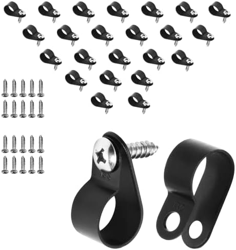 1/2 Inch R-Type Cable Clamps, 120pcs Nylon Wire Cable Clips by suiwotin