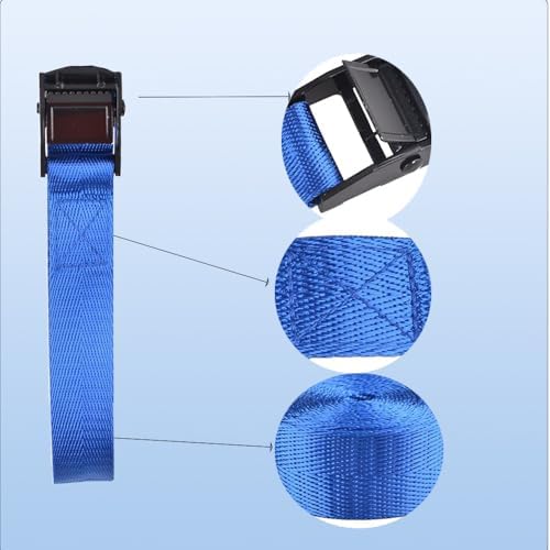 4PCS Tie Down Straps with Adjustable Buckles, 59"x1" Heavy Duty Cam Buckle Lashing Straps for Cargo, Trucks, Luggage, Trailer, Motorcycle (Dark Blue) - Image 2