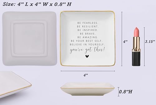 Inspirational Quotes Gifts for Best Friend,Woman-Affirmations Reminder Present-Positive Motivational Present,Christmas Gifts-Jewelry Tray Trinket Holder Ring Dish-Believe In Yourself,You've God This - Image 5