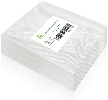 CANLENPK 9.8x13.8 Inch/25x35cm Vacuum Food Seal Bags,Large Food Vacuum Storage Sealer Bag,Seal Meal Snack Fruit Nut Tea Cookie Bean,Boil Steam Heat Freezer Sous Vide Vacum Bag (100PCS) by CLCANLENPK