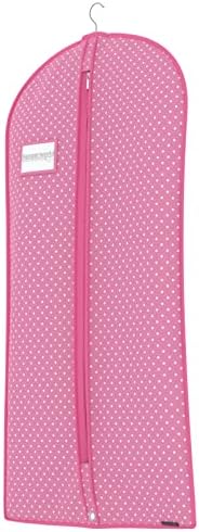 HANGERWORLD Single Pink Polka Dot Breathable Garment Coat Cover Bag-for All Clothes & Dresses-45" (114cm) - Image 2