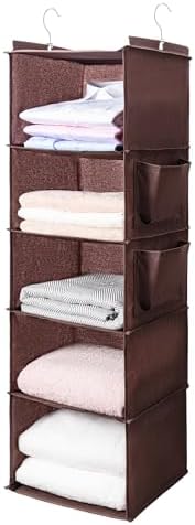 BOOMIBOO Hanging Closet Organize and Shelves,5-Hanging Shelf（Browm） by BOOMIBOO