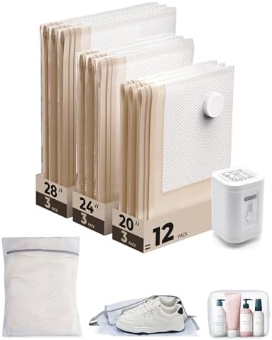 BAGSMART Travel Vacuum Seal Storage Bags Bags for Clothes with Pump by BAGSMART